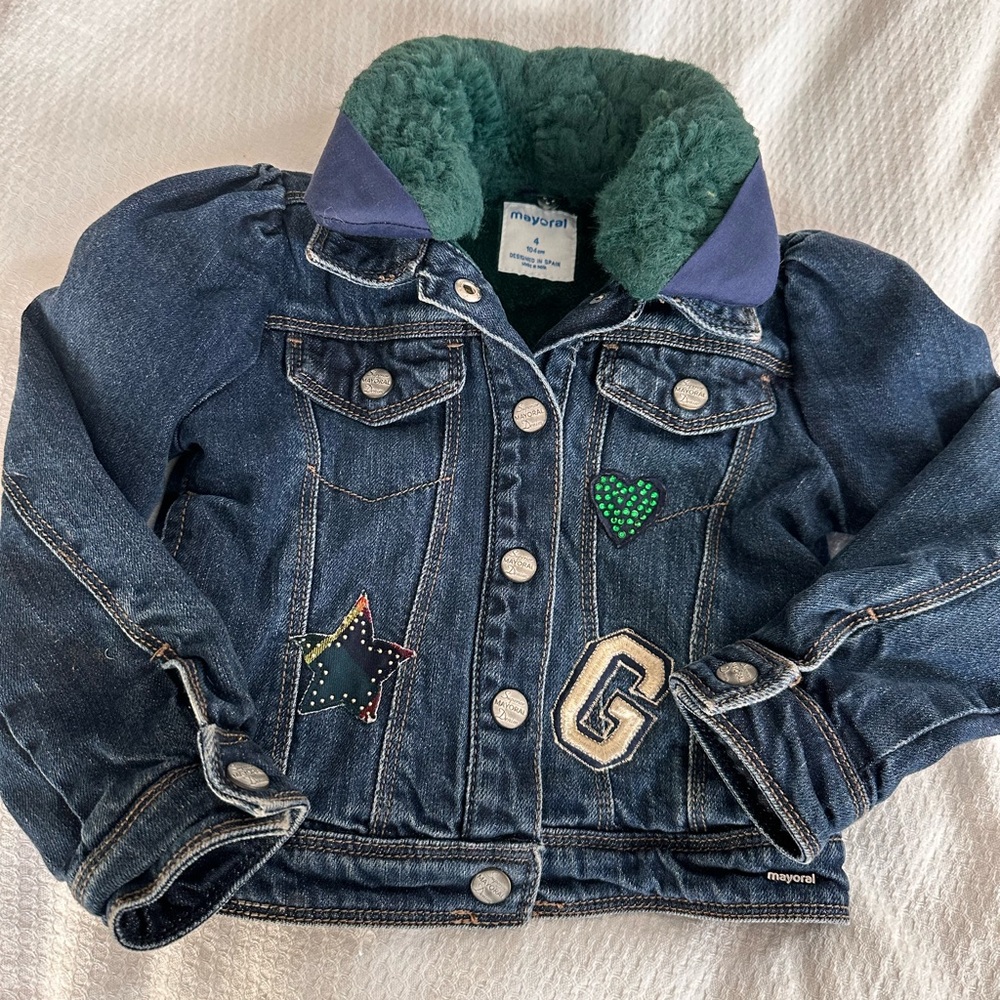 Little girls Jean lined jacket 4T - Picture 1 of 6